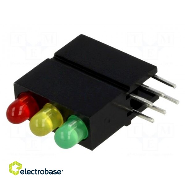 LED | in housing | red,green,yellow | 3mm | No.of diodes: 3 | 20mA image 1