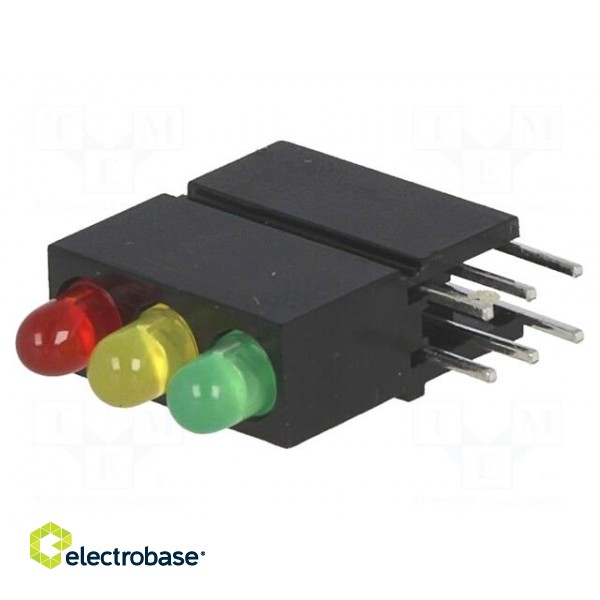 LED | in housing | red,green,yellow | 3mm | No.of diodes: 3 | 20mA image 2