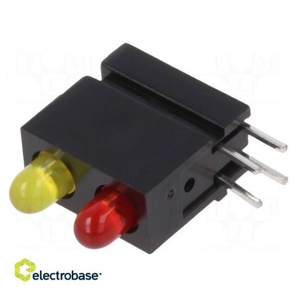 LED | in housing | red/yellow | 2.8mm | No.of diodes: 2 | 20mA | 60°