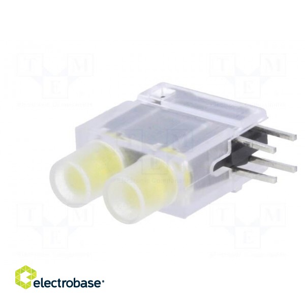LED | in housing | yellow | 3.9mm | No.of diodes: 2 | 20mA | 40° | 2.1V image 2