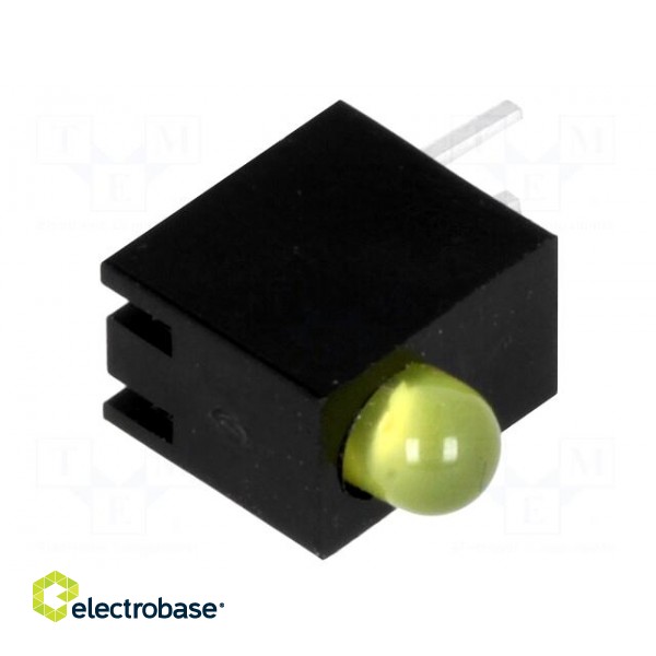 LED | in housing | yellow | 3mm | No.of diodes: 1 | 20mA | 80° | 1.6÷2.6V фото 1