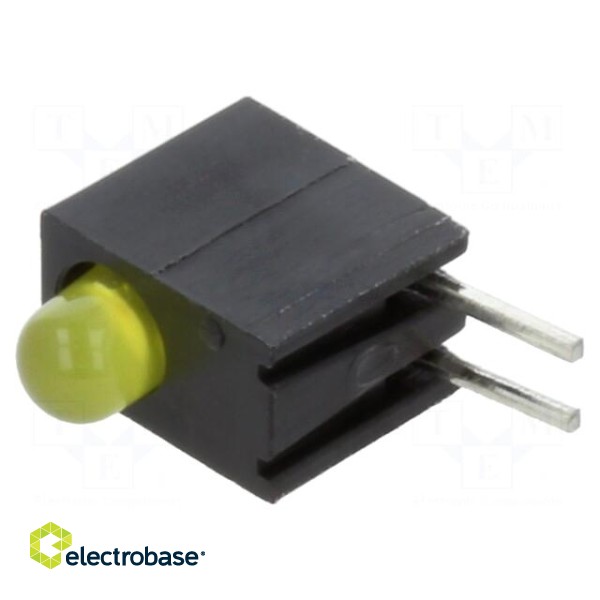 LED | in housing | yellow | 3mm | No.of diodes: 1 | 2mA | Lens: diffused