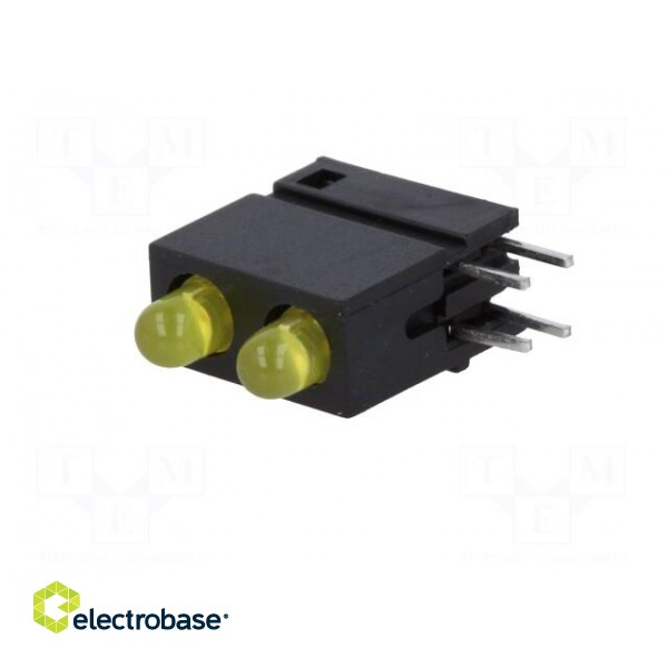 LED | in housing | yellow | 3mm | No.of diodes: 2 | 20mA | 40° | 2.1V | 25mcd image 2