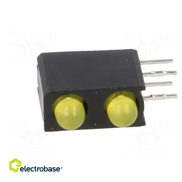 LED | in housing | yellow | 3mm | No.of diodes: 2 | 40° | 12mcd | λd: 588nm image 3
