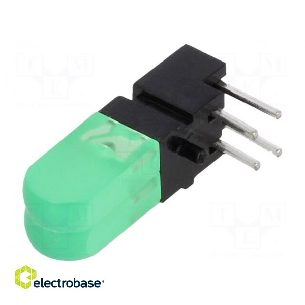 LED | in housing | yellow green | No.of diodes: 2 | 20mA | 60° | λd: 573nm