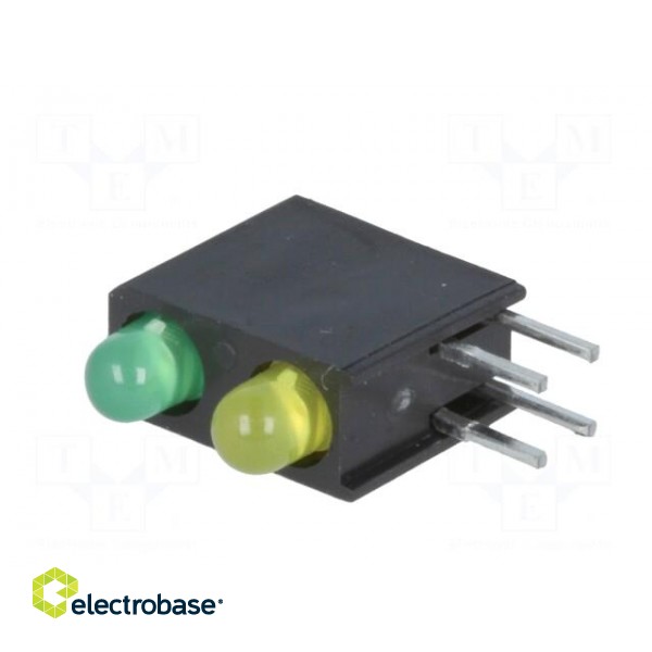 LED | in housing | yellow/green | 3mm | No.of diodes: 2 | 2mA | 40° image 4