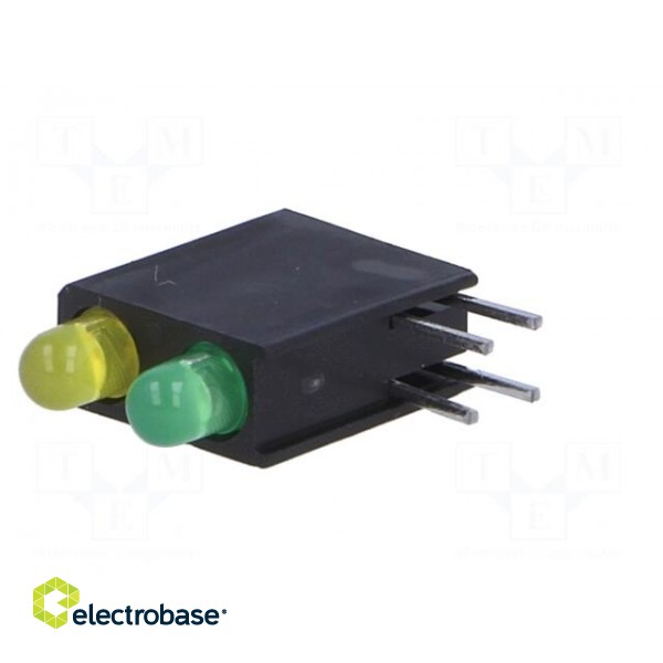 LED | in housing | yellow/green | 3mm | No.of diodes: 2 | 2mA | 40° фото 2