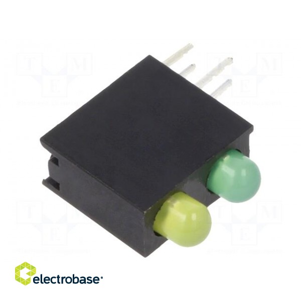 LED | in housing | yellow/yellow green | 3mm | No.of diodes: 2 | 20mA