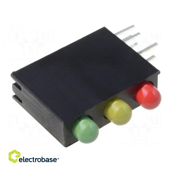 LED | tricolour,in housing | red,green-yellow,yellow | 3mm | 20mA