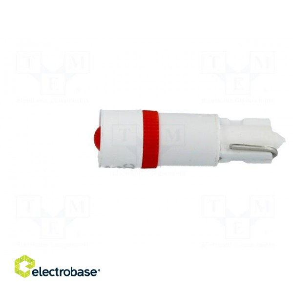Indicator: LED | 6VDC | Cutout: Ø5.6mm | Body: red | Cap: W2x4.6 фото 3