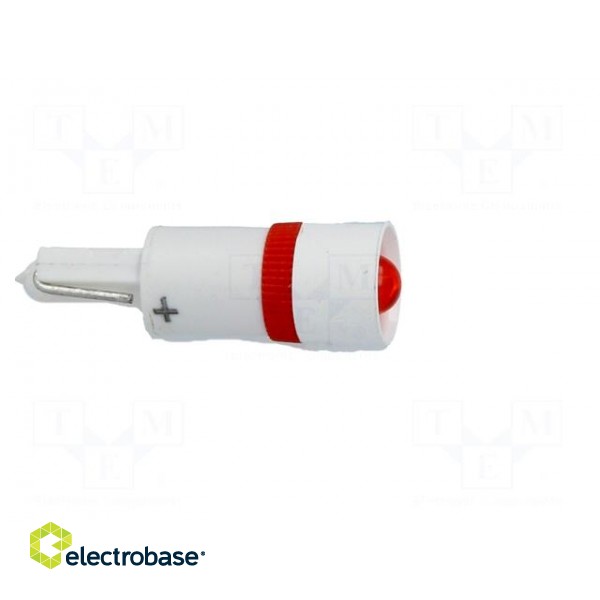 Indicator: LED | 6VDC | Cutout: Ø5.6mm | Body: red | Cap: W2x4.6 фото 7