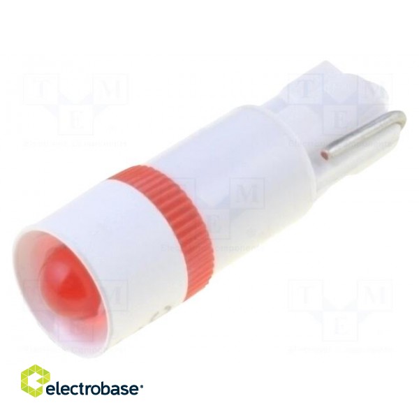 Indicator: LED | 6VDC | Cutout: Ø5.6mm | Body: red | Cap: W2x4.6 image 1