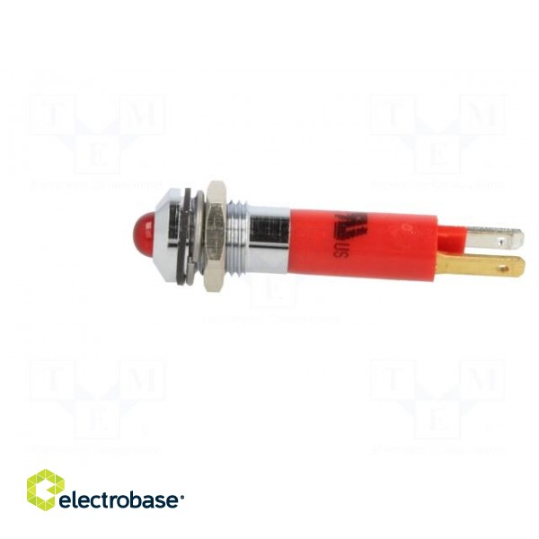 Indicator: LED | prominent | red | 24VDC | Ø8mm | IP67 | metal,plastic фото 3