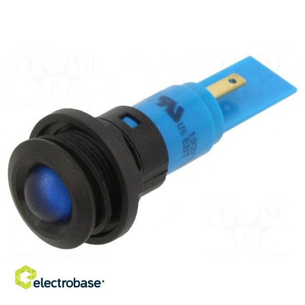 Indicator: LED | prominent | blue | 24VDC | 24VAC | Ø16mm | IP67 | plastic paveikslėlis 1