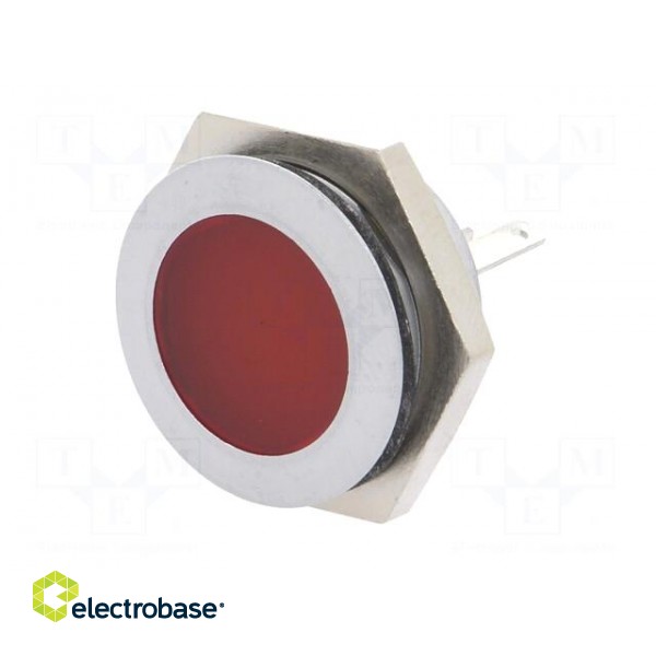 Indicator: LED | flat | 12÷14VDC | Cutout: Ø22mm | IP67 | metal image 2