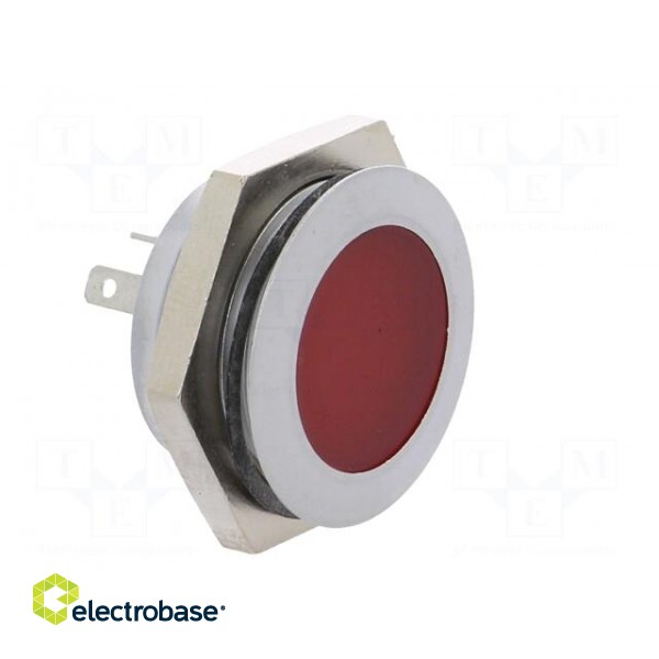 Indicator: LED | flat | 12÷14VDC | Cutout: Ø22mm | IP67 | metal фото 8