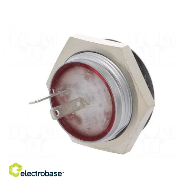 Indicator: LED | flat | 12÷14VDC | Cutout: Ø22mm | IP67 | metal фото 6