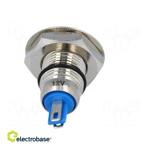 Indicator: LED | flat | green | 12VDC | Ø12mm | IP67 | for soldering image 5