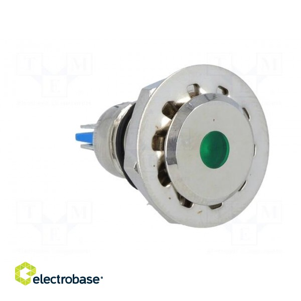 Indicator: LED | flat | green | 12VDC | Ø12mm | IP67 | for soldering image 8