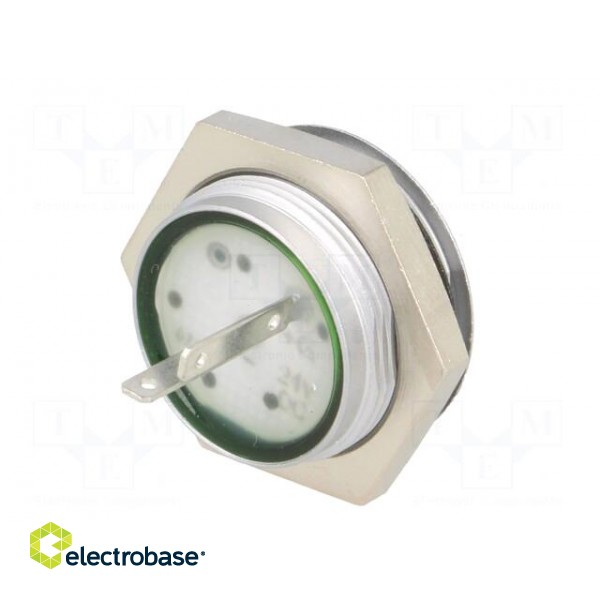 Indicator: LED | flat | 24÷28VDC | Cutout: Ø22mm | IP67 | metal фото 6