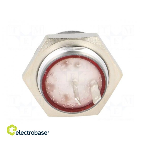 Indicator: LED | flat | 24÷28VDC | Cutout: Ø22mm | IP67 | metal image 5