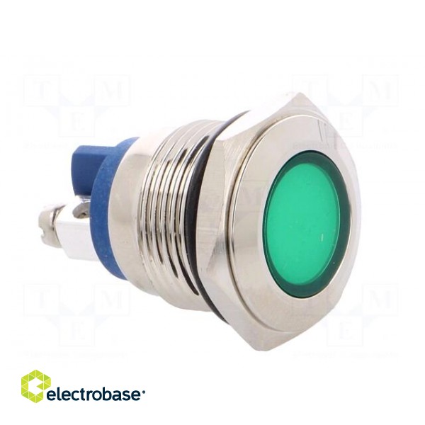 Indicator: LED | flat | 24VDC | 24VAC | Cutout: Ø16mm | screw | brass фото 8