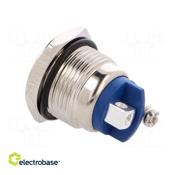 Indicator: LED | flat | 24VDC | 24VAC | Cutout: Ø16mm | screw | brass фото 4