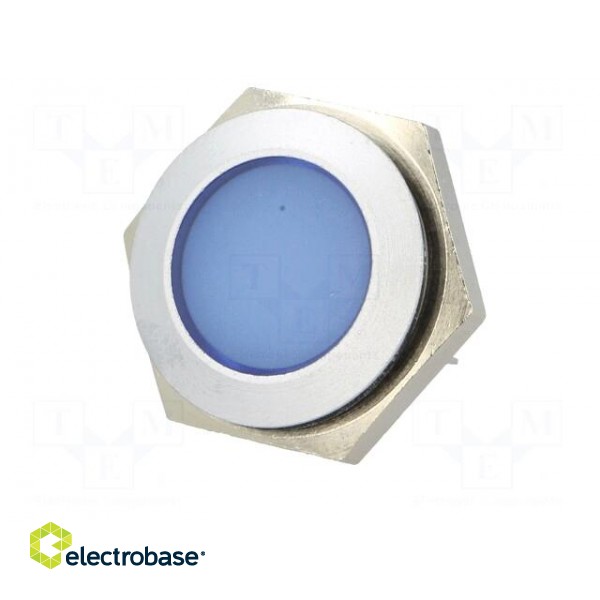 Indicator: LED | flat | 12÷14VDC | Cutout: Ø22mm | IP67 | metal фото 2