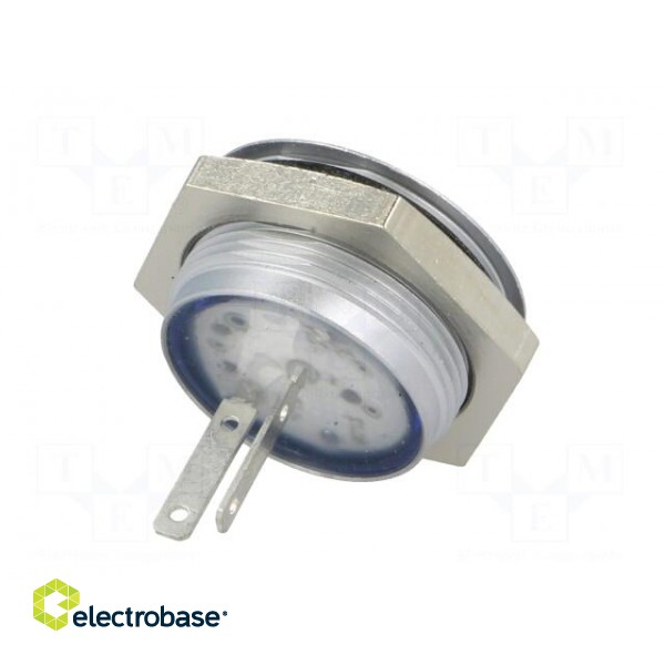 Indicator: LED | flat | 12÷14VDC | Cutout: Ø22mm | IP67 | metal image 6