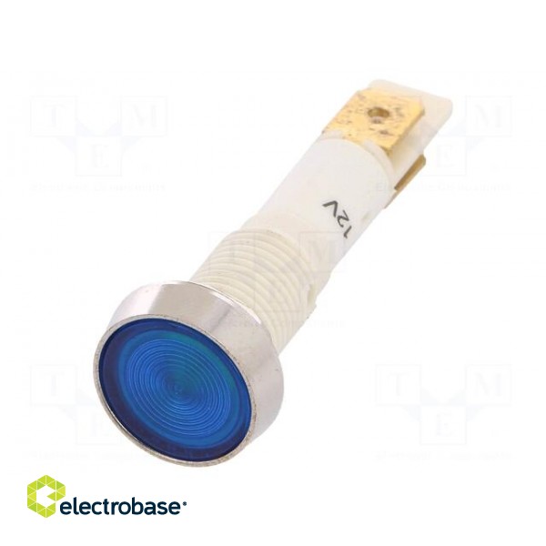 Indicator: LED | flat | 12VDC | 12VAC | Cutout: Ø10mm | plastic image 1