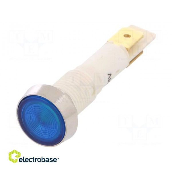 Indicator: LED | flat | 24VDC | 24VAC | Cutout: Ø10mm | plastic фото 1