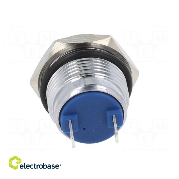 Indicator: LED | flat | blue | 24VDC | 24VAC | Ø16mm | brass | Body: silver image 5
