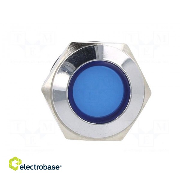 Indicator: LED | flat | blue | 24VDC | 24VAC | Ø16mm | brass | Body: silver фото 9