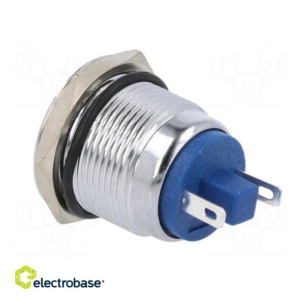 Indicator: LED | flat | blue | 24VDC | 24VAC | Ø19mm | brass | Body: silver image 4