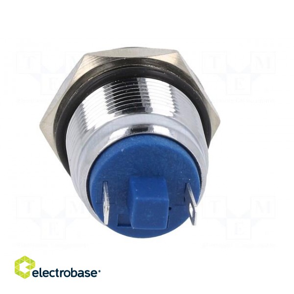 Indicator: LED | flat | blue | 24VDC | 24VAC | Ø19mm | brass | Body: silver image 5