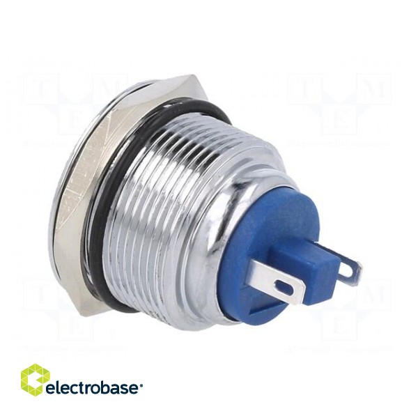 Indicator: LED | flat | blue | 24VDC | 24VAC | Ø22mm | brass | Body: silver фото 4