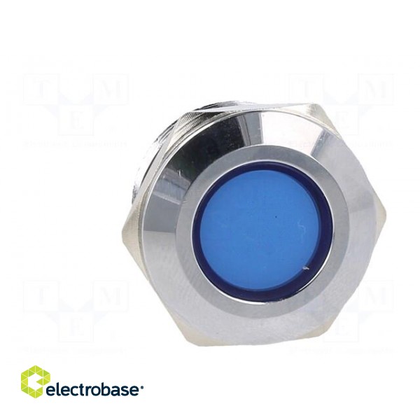 Indicator: LED | flat | blue | 24VDC | 24VAC | Ø22mm | brass | Body: silver фото 9