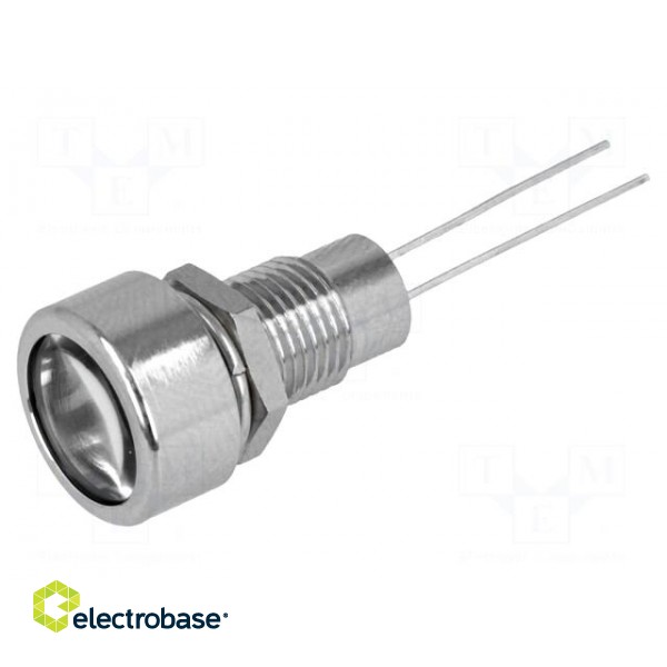Indicator: LED | flat | Cutout: Ø8.2mm | IP67 | for PCB | brass | ØLED: 5mm image 1