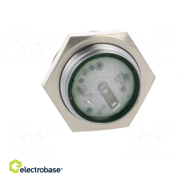 Indicator: LED | flat | green | 12÷14VDC | Ø22mm | IP67 | metal | ØLED: 20mm image 5