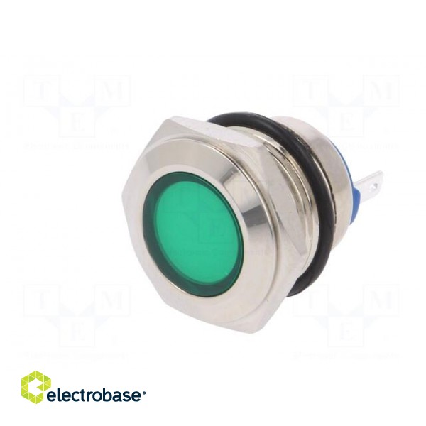 Indicator: LED | flat | 12VDC | 12VAC | Cutout: Ø16mm | brass фото 2