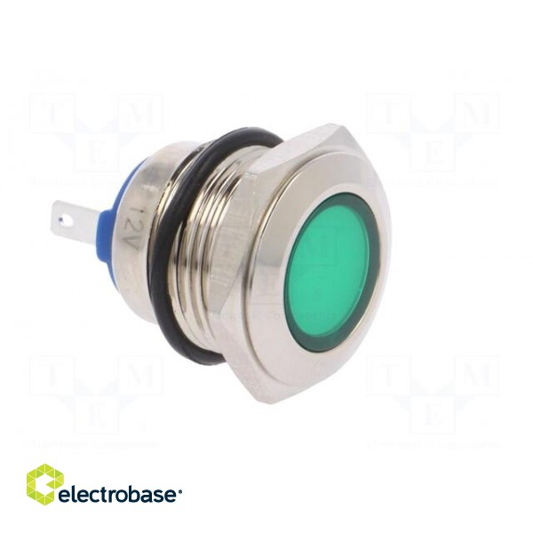 Indicator: LED | flat | 12VDC | 12VAC | Cutout: Ø16mm | brass фото 8