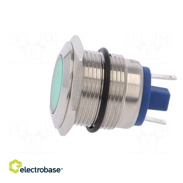 Indicator: LED | flat | 12VDC | 12VAC | Cutout: Ø19mm | brass image 3