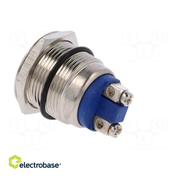 Indicator: LED | flat | 12VDC | 12VAC | Cutout: Ø19mm | screw | brass image 4