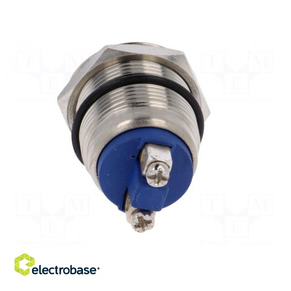 Indicator: LED | flat | 12VDC | 12VAC | Cutout: Ø19mm | screw | brass image 5
