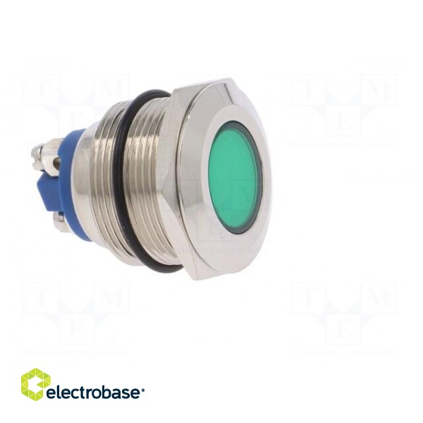 Indicator: LED | flat | 12VDC | 12VAC | Cutout: Ø22mm | screw | brass фото 8