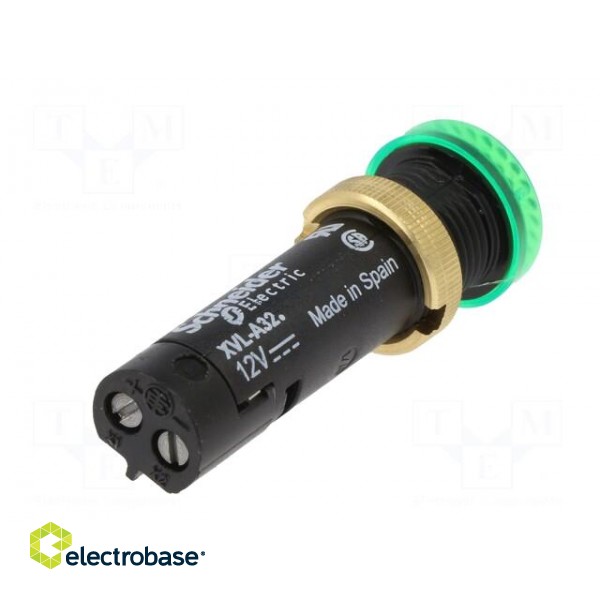Indicator: LED | flat | green | 12VDC | Ø12mm | IP40 | screw terminals image 6