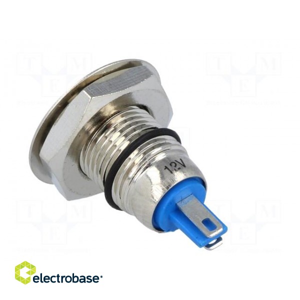 Indicator: LED | flat | green | 12VDC | Ø12mm | IP67 | for soldering image 4