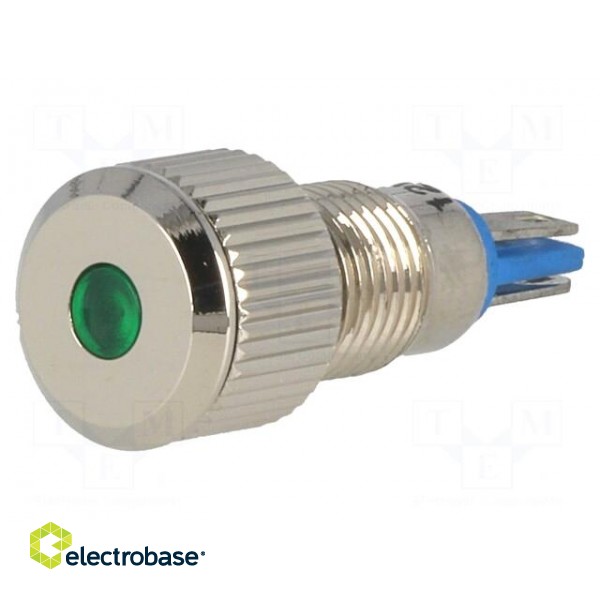 Indicator: LED | flat | 12VDC | Cutout: Ø8mm | IP67 | for soldering image 1