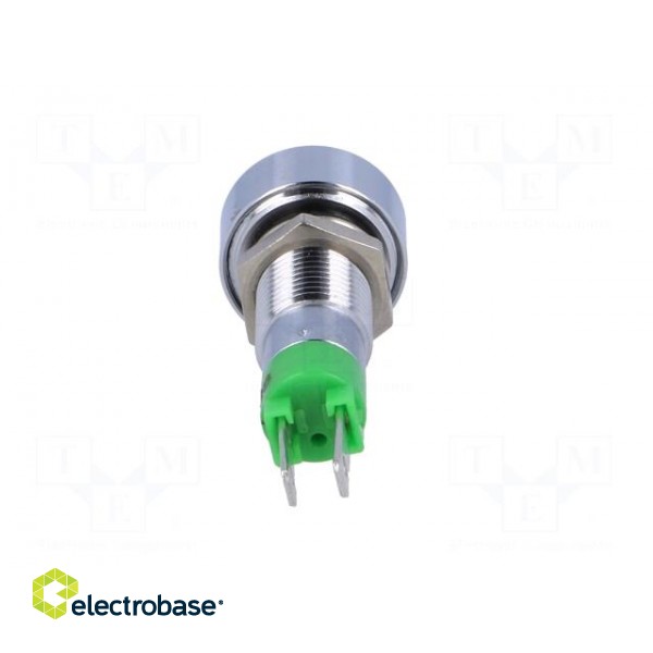 Indicator: LED | flat | green | 24÷28VDC | 24÷28VAC | Ø8.2mm | IP67 | brass image 5
