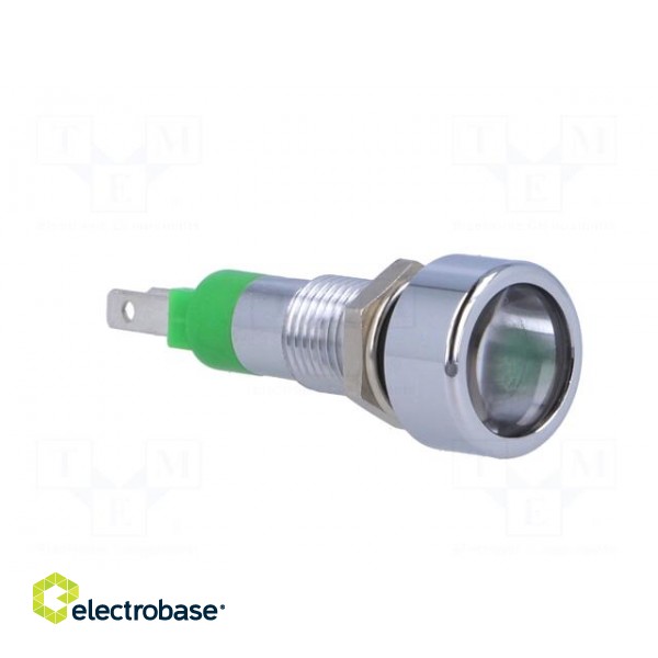 Indicator: LED | flat | green | 24÷28VDC | 24÷28VAC | Ø8.2mm | IP67 | brass image 8